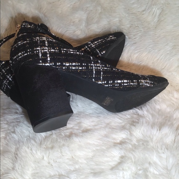 Unisa black/white/gold ankle strap shoes - Picture 4 of 10